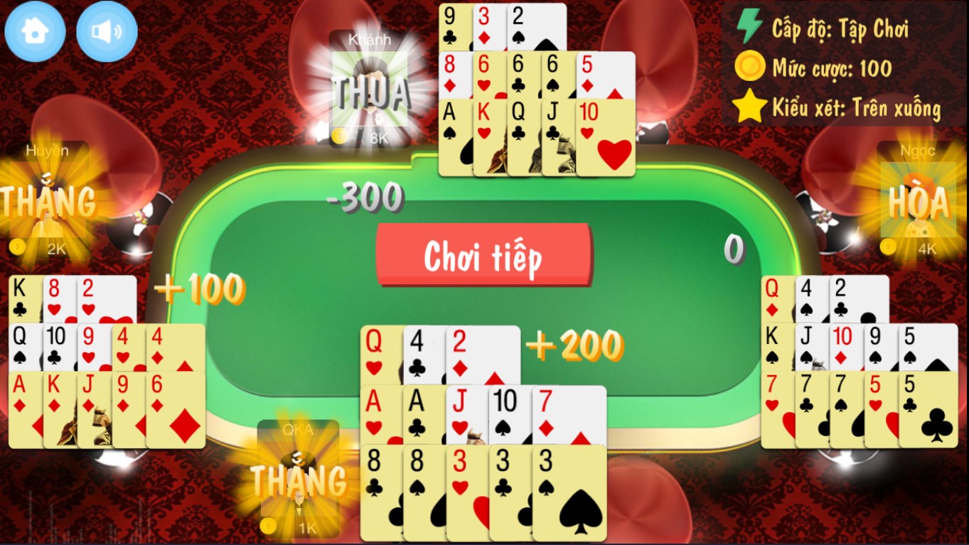 Cách xếp bài Mậu Binh theo chiến thuật tăng xác suất thắng 8 Bài chỉ có ba đôi thì nên áp dụng theo cách xếp bài Mậu Binh ba nơi